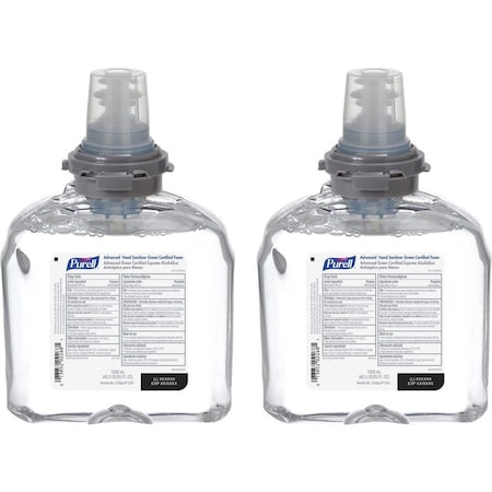 Purell Hand Sanitizer, Green Certified, Foam, 1200mL TFX Refill, PK2 5391-02