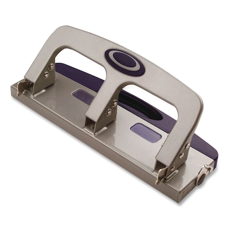 Officemate Deluxe 3-Hole Punch, 9/32" Holes, Silver/Navy 90102