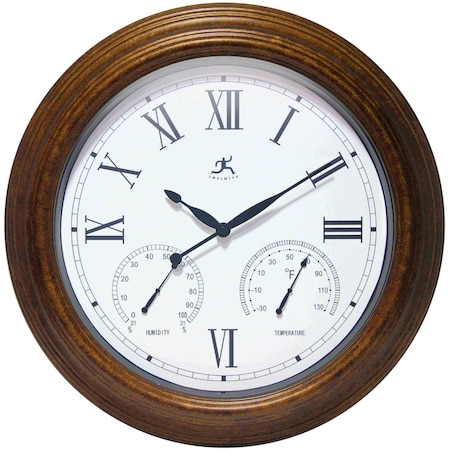Infinity Instruments Noble Indoor/Outdoor Wall Clock, Antique Gold, 18.5in 20358AG-4584