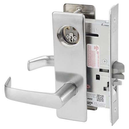 Corbin Russwin Entrance/Office Mortise Lock, NS Lever, M Escutcheon, Satin Chrome ML2051 NSM 626 LC
