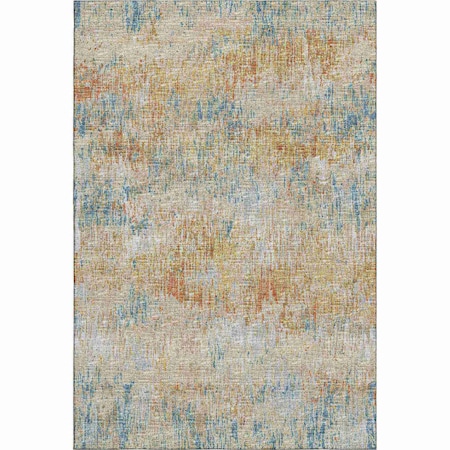 Homeroots 3' X 5' Gold Beige And Orange Abstract Washable Indoor Outdoor Area Rug 643571