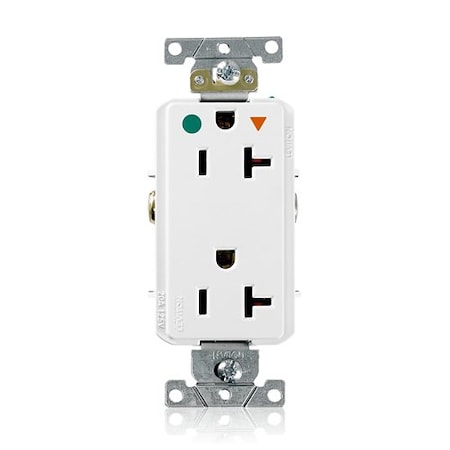 Leviton Duplex Outlet, Iso Grd, White, 20A, 125V D8300-IGW