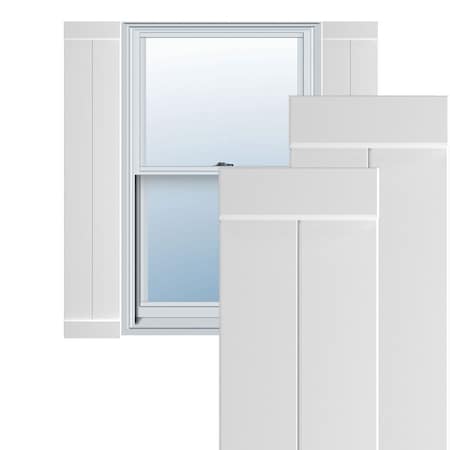 Ekena Millwork True Fit PVC, Two Board Joined Board-n-Batten Shutters w/End Batten, Unfinished , 10 3/4W x 28H, PR TFP103BB11X028UN