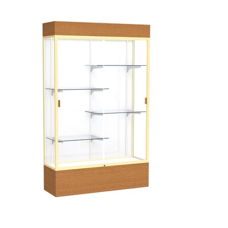 Ghent Lighted Floor Display Case 48x80x16, White 2174WB-GD-MK