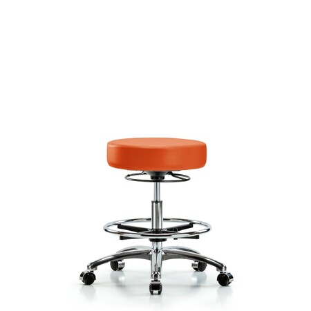 Blue Ridge Ergonomics Bench Stool, Med, Vin, Chrom, CF, Cast, Org BR-VMBSO-CR-CF-CC-8613