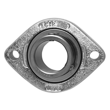 Ami Bearings SINGLE ROW BALL BEARING - 30MM STAINLESS NAR SET SCREW NICKEL 2-BOLT FLANGE MBLCTE206NP