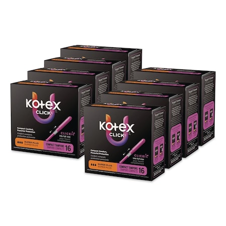 Kotex U by Click Compact Tampons, Super Plus Absorbency, 128PK 51582