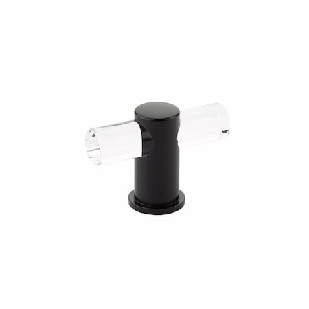 Schaub Lumiere Cabinet T Knob with Acrylic Matte Black Finish 401-MB