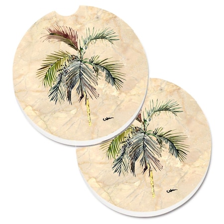 Carolines Treasures Palm Tree Set of 2 Cup Holder Car Coaster 8483CARC