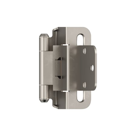 Amerock 3/8in 10 mm Inset Self-Closing, Partial Wrap Satin Nickel Hinge - 1 Pair BPR7565G10