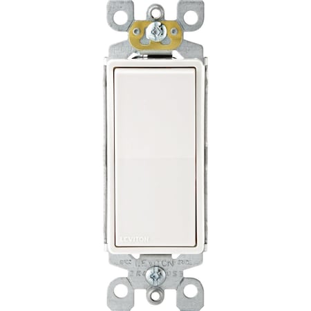 Leviton Decora Edge Anti-Microbial Rocker White 15A Quiet 3-Way Switch RA2-05603-2AW