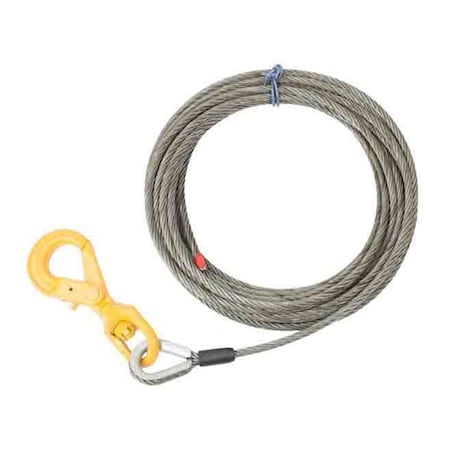 Mytee Products Wire Rope Steel Core Winch Cable 7/16in x 100ft Self-Locking Swivel Hook WW716-100