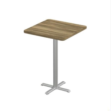 Correll Square Cafe Table, 24 in W, 24 in L, 42 in H, Particleboard Top, Colonial Hickory SXB24S-53-98-53