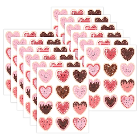 Teacher Created Resources Frosted Heart Cookies Stickers, 72-Piece Set, 12PK 6948