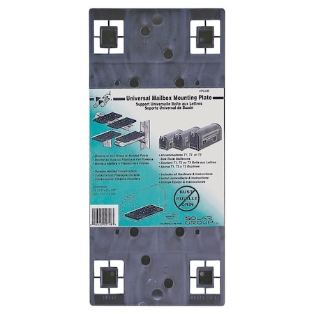 Gibraltar Mailboxes PLMB0060 Universal Mailbox Mounting Board, Plastic, Black PLMB06AM