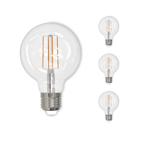 Bulbrite 8.5 Watt Dimmable Clear Filament G25 Medium E26 LED Bulb, 4 PK 861406
