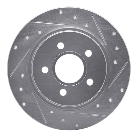 Dynamic Friction Co DFC Brake Rotor - Drilled and Slotted - Silver 631-27033R