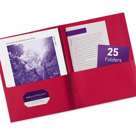Avery Dennison FOLDER, 2 PKT W/FST 25, RD 47979