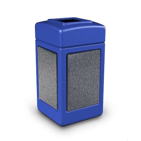 Commercial Zone Products 42-gallon StoneTec Square Open-Top, Blue w/ Pepperstone 720331K