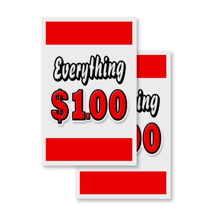 Signmission Everything Dollar, Vinyl Decals Only 24 Inch x 36 Inch, Vinyl Decal, 2PK DSB-2436-2PACK-Everything 1 Dollar