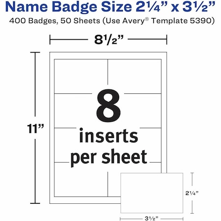 Avery BADGE INSERTS 5390