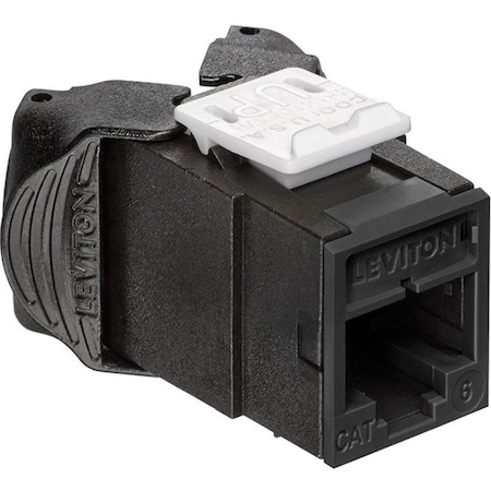 Leviton 1-Port Mod Jack 110 8W8P Utp, T568A/B Cat6 Quickport, Atlas-X1 Black 61UJK-RE6