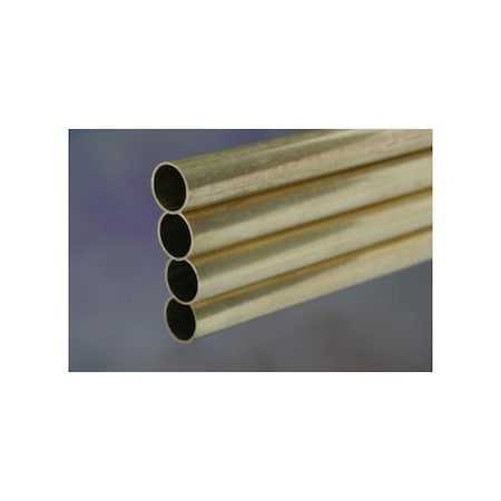 Cr Laurence Decorative Metal Tube, Round, 12 in L, 5/32 in Dia, 0.014 in Wall, Brass 8128