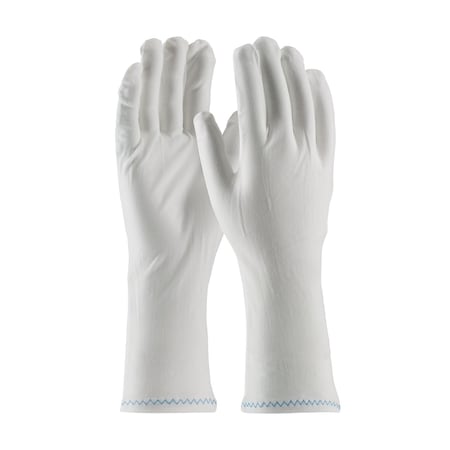 Cleanteam Stretch Nylon Inspection Glove with Zig-Zag Stitched Rolled Hem, 12", 12PK 98-702/12