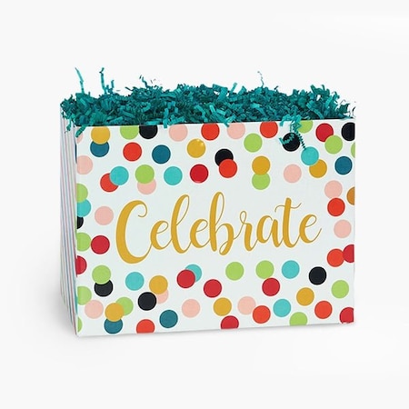 Nashville Wraps Celebrate Dots Basket Box, Large 10.25x6x7.5, 6PK CBDL