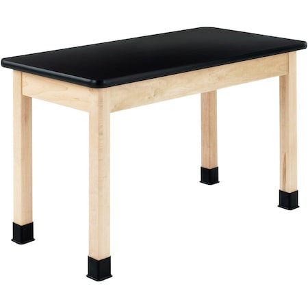 Diversified Spaces Plain Apron Table, Maple, Maple Wood Frame, 48 in W, Black P710LBBM36N