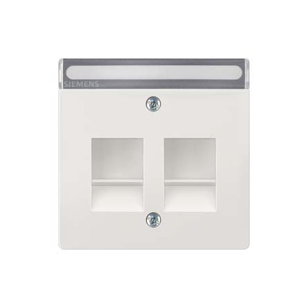 Siemens DELTA style platinum metallic cover plate 68 x 68 mm with shutter with label 5TG1343-1