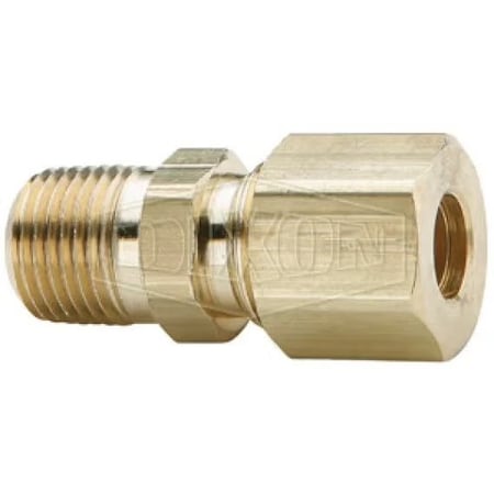 Dixon Compression Male Connector, 5/8 x 1/2 in Nominal, MNPT End Style, Brass 68C-1008