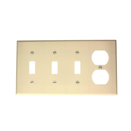 Leviton Combination Wallplate, Standard Size, Gang 4, Light Almond P38-T
