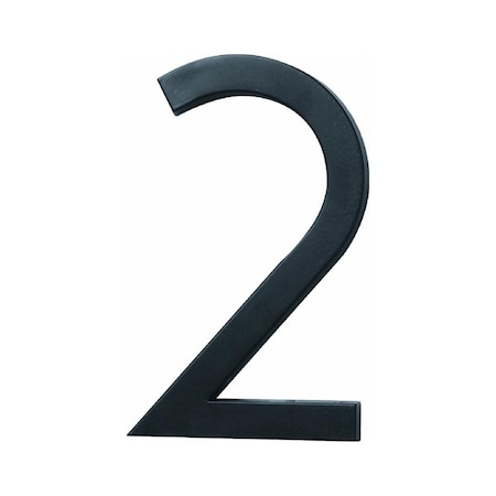 Hy-Ko FM6 Architectural Series House Number, Character 2, 6 in H Character, Black Character FM-6/2