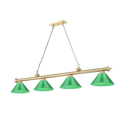 Z-Lite Cordon Heritage Brass 4 Light Billiard 2306-4HBR-PGR