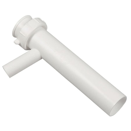 Danco Tailpiece, 1-1/2 in, 8 in L, Direct-Connect, 5/8 in Branch, Plastic, White 94023