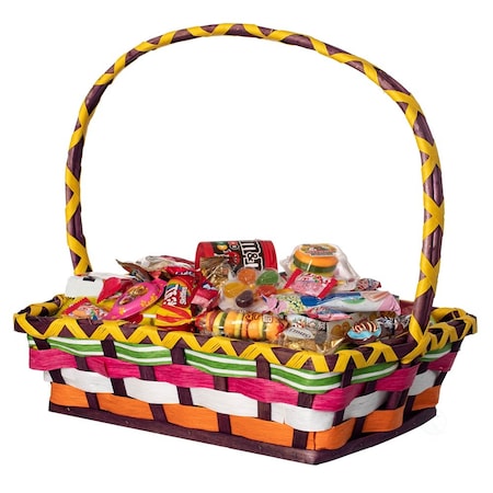 Wickerwise Vibrant Wicker Gift Basket - Versatile Woven Basket with Handle for Easter Candy, Fruit,  QI004722