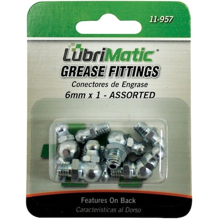 Lubrimatic Grease Fitting Assortment, M6 x 1 11-957