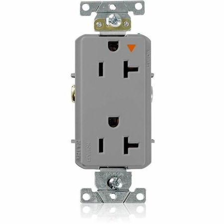 Leviton Plugs&Rcptcls, 20A, 125VAC, Gry, PBT, PK1 16362-GIG
