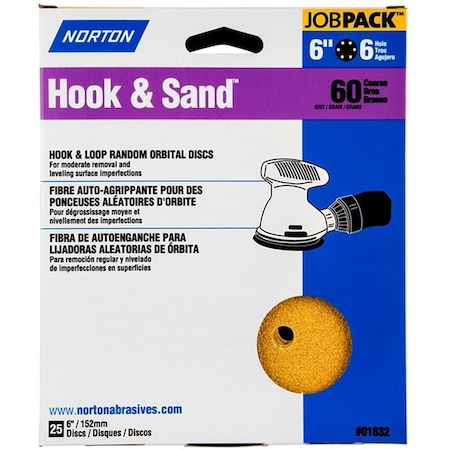 Norton Abrasives Sand Disc 60G 6" 25Pk 07660701632