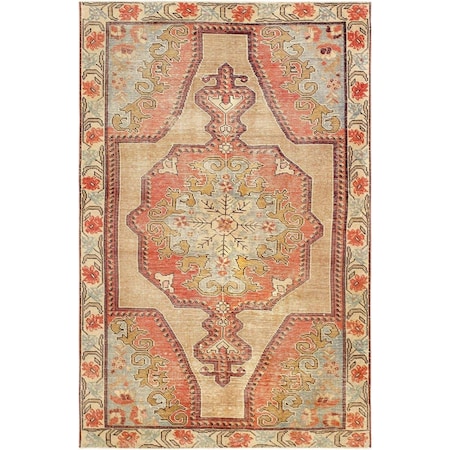 Pasargad Home Vintage Turkish Oushak Collection Hand-Knotted Wool Area Rug - 4 ft. 4 in. x 7 ft. 55795