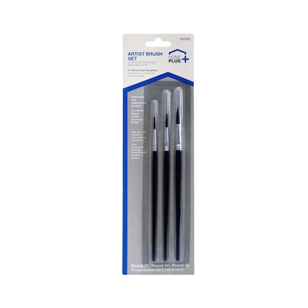 Home Plus No. 2/4/6 Round Artist Paint Brush Set AP706