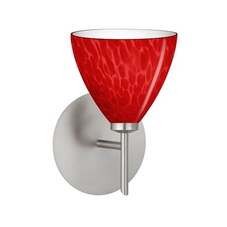 Besa Lighting Besa, Mia Mini Sconce, Red Cloud, Satin Nickel Finish, 1x40W G9 base 1SW-1779RC-SN