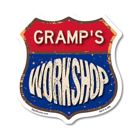 Signmission Gramp's Workshop, 6 Inch X 6 Inch, Plastic Sign SHI-P-6-489-GRAMP