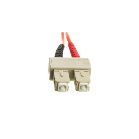 Cable Wholesale SC/UPC OM2 Duplex 2.0mm Fiber Optic Patch Cord, OFNR, Multimode 50/125, Orange Jacket, Beige SCSC-11004
