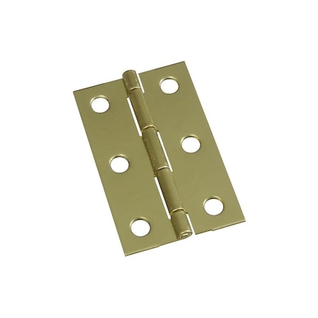 National Hardware Decorative Narrow Hinge, 2-1/2 in H Door Leaf, 0.05 in Thick Door Leaf, Brass, Solid Brass N211-318