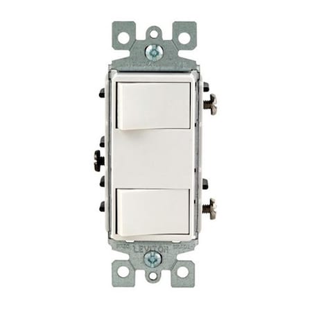 Decora 017540WS Leviton White Double Combination Switch 3068202