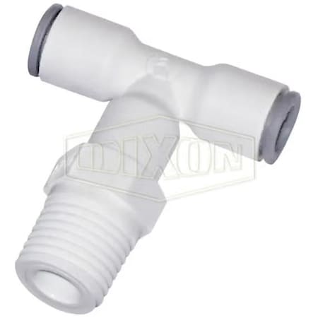 Dixon LIQUIfit Swivel Branch Tee, 3/8 x 1/4 in Nominal, Tube x MNPT End Style, Nylon, Domestic 65086014WP2
