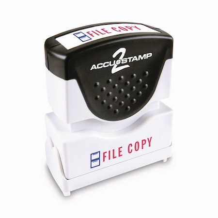 Accu-Stamp2 Pre-Inked Shutter Stamp, Red/Blue, FILE COPY, 1.63 x 0.5 035524