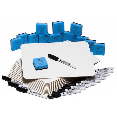 Charles Leonard Dry Erase Board Class Pack, 30 Each of Boards, Markers, Erasers 35090